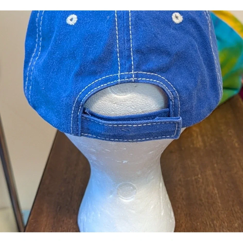 4350 District Bee Kind Blue Cotton Baseball Cap Floral Patch Adjustable Hat Boho